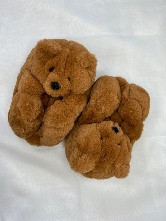 Brown Teddy Bear Slippers